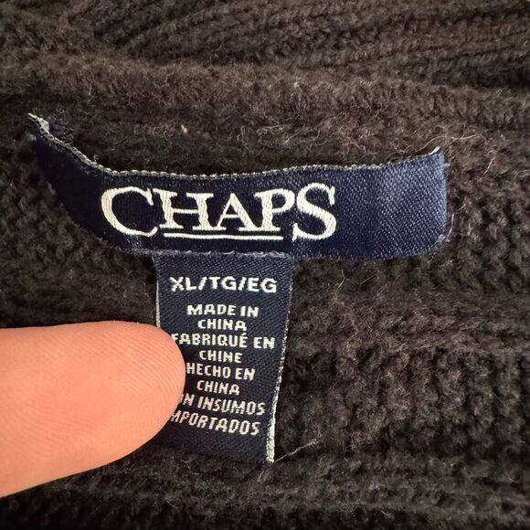 Chaps Ralph Lauren Women’s Black Knit Open Cardigan Sweater Size XL - Picture 5 of 7